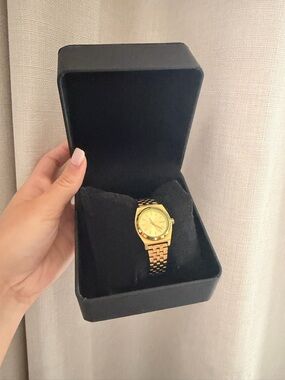 Nixon Gold Watch with Neon Green Accents